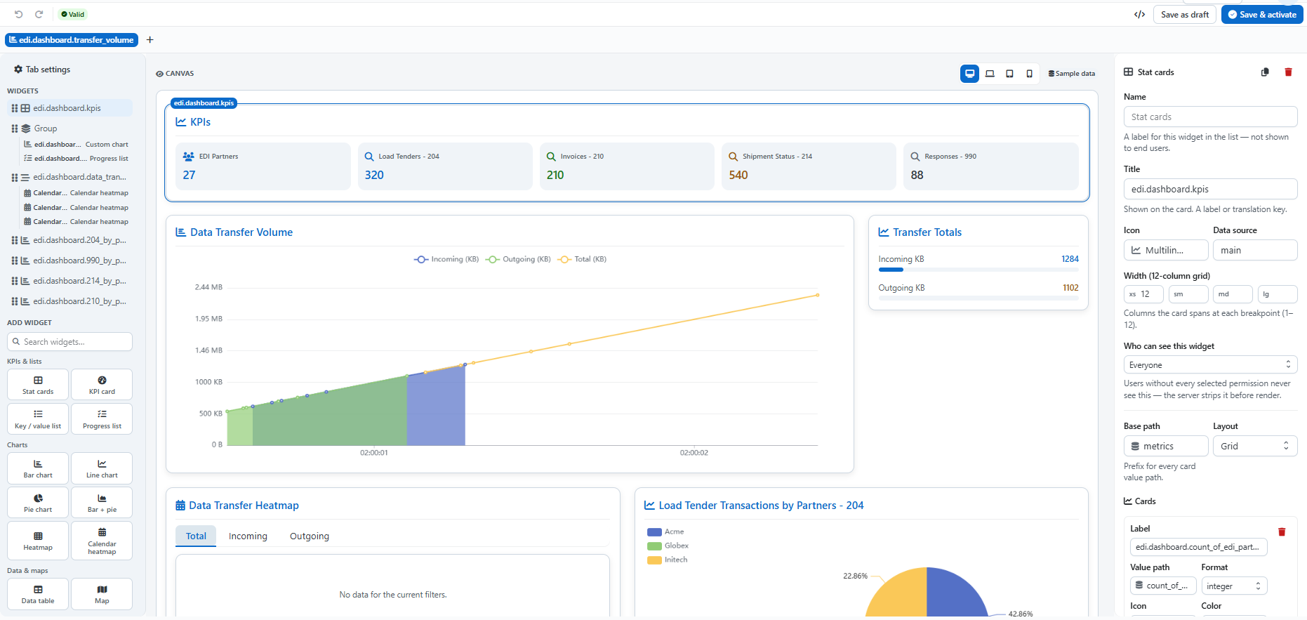 The Studio Builder interface